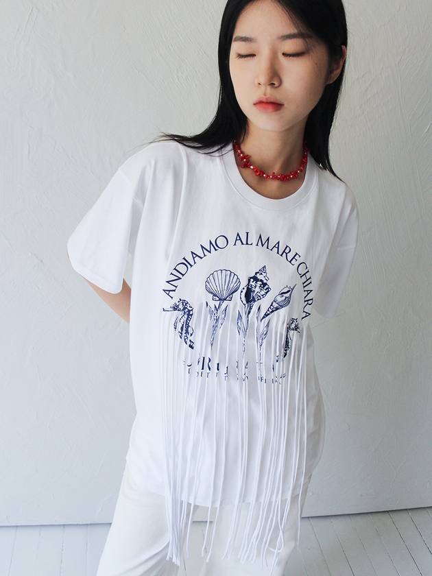 Fringe Printed Tshirt WHITE - RUBATI - BALAAN 3