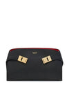 Hug Calfskin Cross Bag Black - SALVATORE FERRAGAMO - BALAAN 1