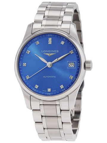 Longines Master Automatic Diamond Blue Dial Ladies Watch L2.357.4.98.6 - LONGINES - BALAAN 1