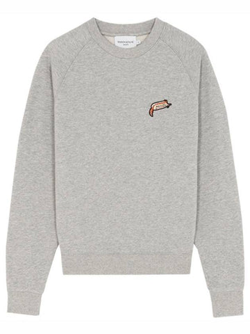 Oly Hot Dog Patch Vintage Cotton Sweatshirt Grey - MAISON KITSUNE - BALAAN 1