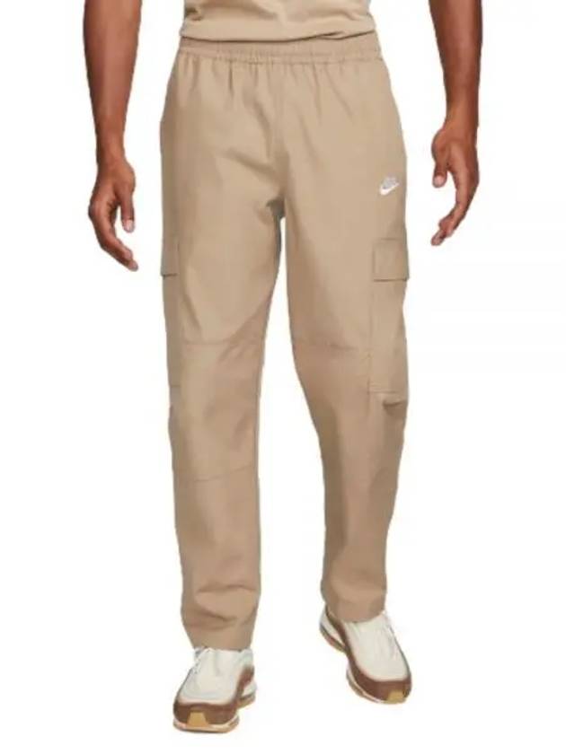 Club Men's Cargo Woven Track Pants Khaki - NIKE - BALAAN 2