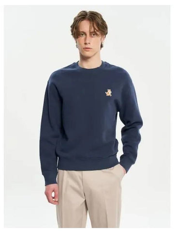 Men s Speedy Fox Patch Comfort Sweatshirt Ink Blue Domestic Product - MAISON KITSUNE - BALAAN 1