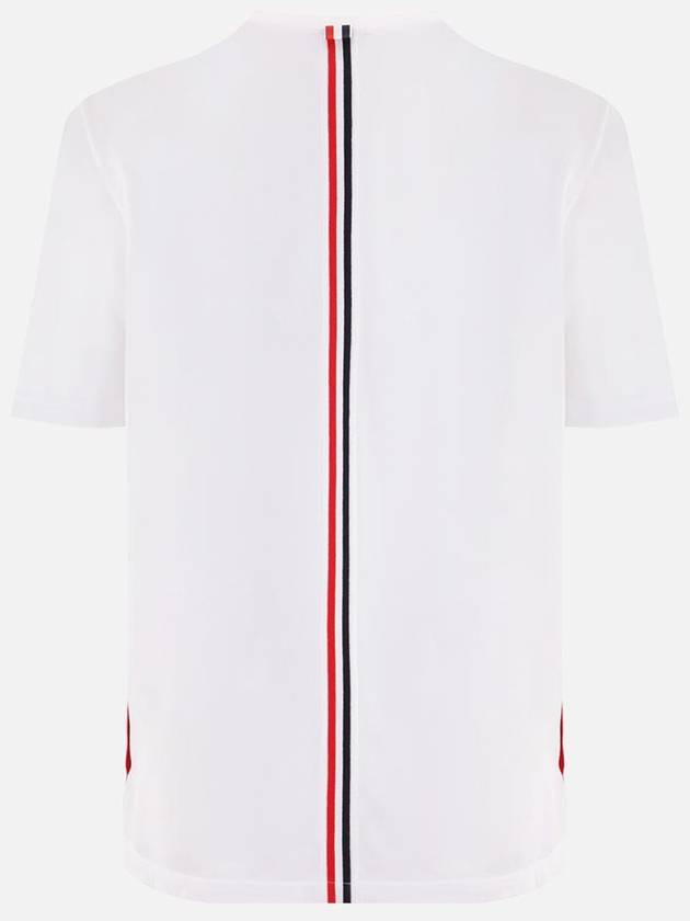 Men's Center Back Striped Short Sleeve T-Shirt White - THOM BROWNE - BALAAN 2