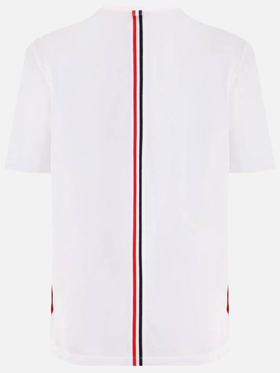 Men's Center Back Striped Short Sleeve T-Shirt White - THOM BROWNE - BALAAN 2