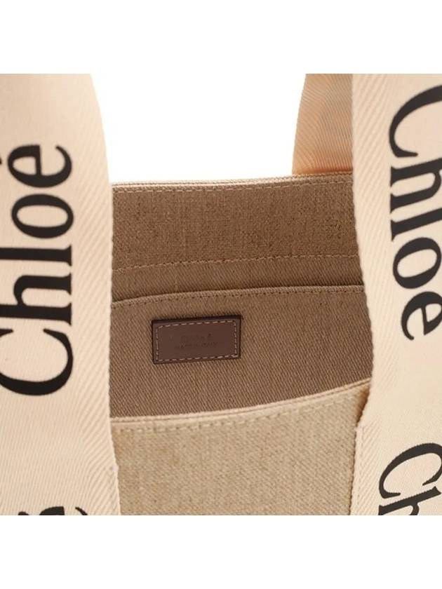 Woody Canvas Medium Tote Bag Grey - CHLOE - BALAAN 5