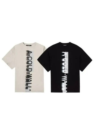 Vertical large logo short sleeve t shirt black cream ACWMTS066 - A-COLD-WALL - BALAAN 1