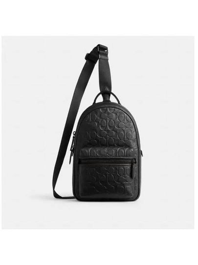 Charter Monogram Debossed Leather Cross Bag Black - COACH - BALAAN 2