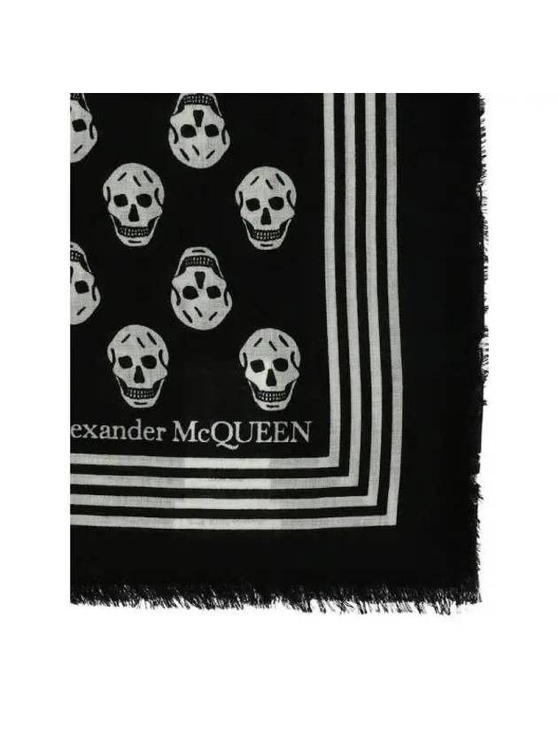 Skull Wool Scarf Black - ALEXANDER MCQUEEN - BALAAN 3