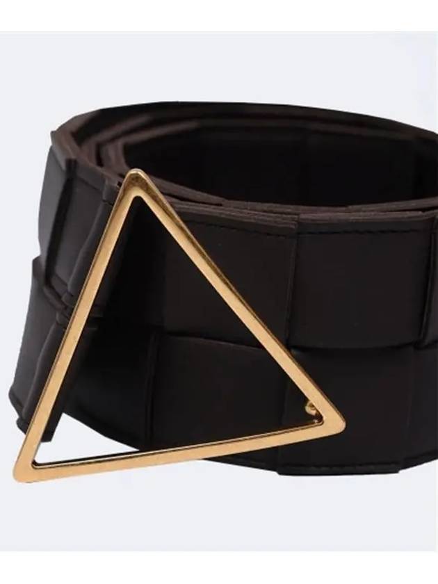 Intrazzato Triangle Buckle Leather Belt - BOTTEGA VENETA - BALAAN.