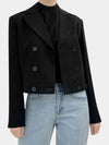 Women's Acciaio Caddy Crop Jacket Black - MAX MARA - BALAAN 3