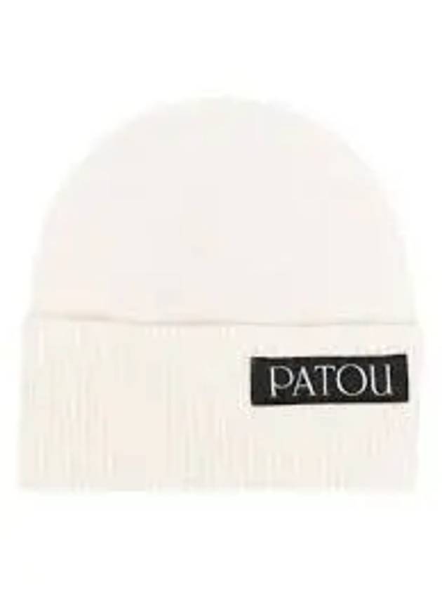 Logo Patch Alpaca Beanie White - PATOU - BALAAN 2