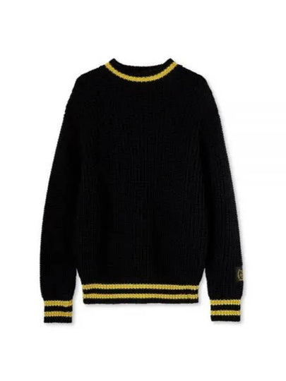 College Patch Crew Neck Knit Top Black - MSGM - BALAAN 2