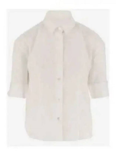 Women's Carpage Cotton Short Sleeve Shirt White - THE ROW - BALAAN 1