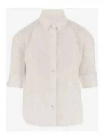 Women's Carpage Cotton Short Sleeve Shirt White - THE ROW - BALAAN 1