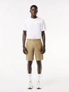 Cotton Gabardine Chino Bermuda Shorts Beige - LACOSTE - BALAAN 2