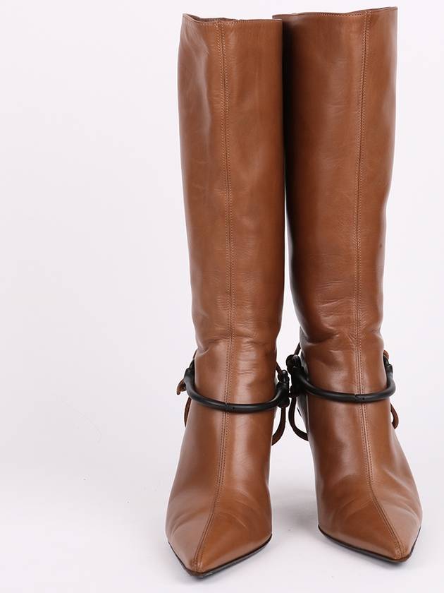 Brown point toe women s long boots - GUCCI - BALAAN 3