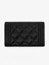 Boy  Flap Card Holder Grained Calfskin Ruthenium Black - CHANEL - BALAAN 4