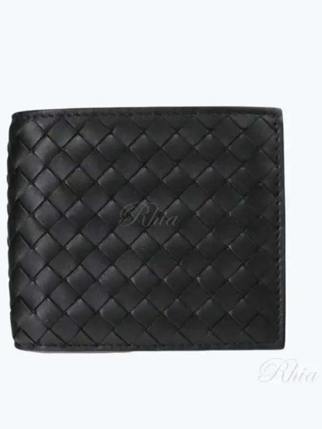 Intrecciato Coin Pocket Half Wallet Black - BOTTEGA VENETA - BALAAN 2