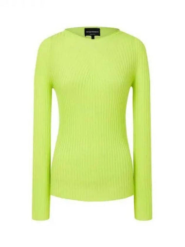 Women s Chunky Ribbed Slim Sweater Neon Yellow 271158 - EMPORIO ARMANI - BALAAN 1