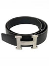 H Buckle 32MM Reversible Leather Belt Black - HERMES - BALAAN 2