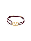 Valentino 3Y2J0Q15 GTQ U27 J0Q15 Garavani V logo leather bracelet - RED VALENTINO - BALAAN 1