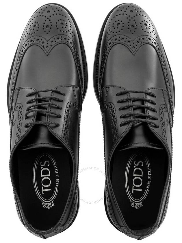 Tods Men's Black Perforations And Wingtip Leather Derby Shoes, Brand Size 6.5 ( US Size 7.5 ) - TOD'S - BALAAN 3