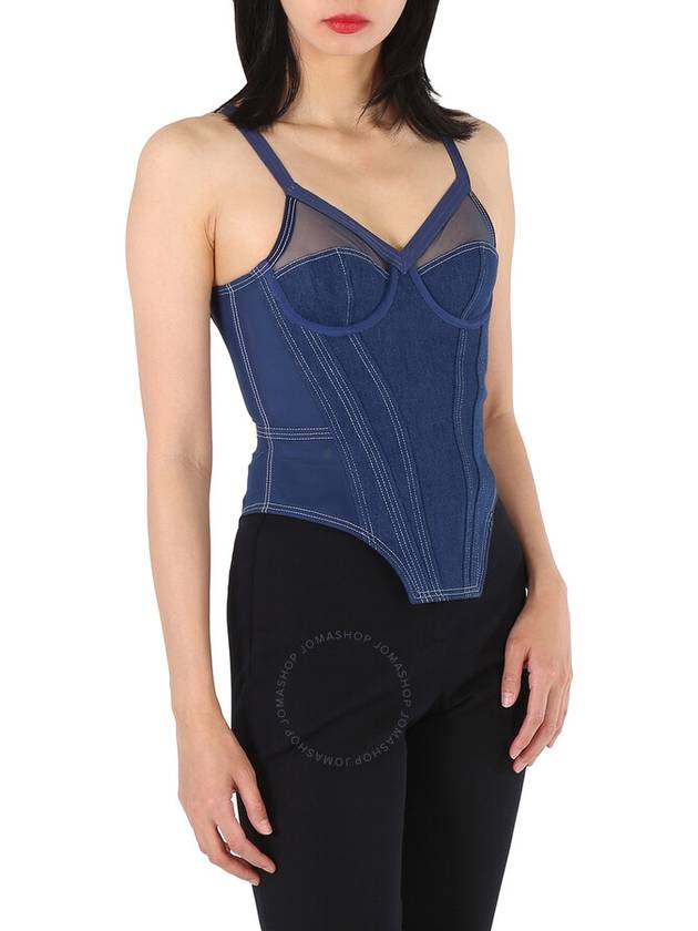 Burberry Ladies Dark Canvas Blue Denim Corset Top, Brand Size 4 (US Size 2) - BURBERRY - BALAAN 2