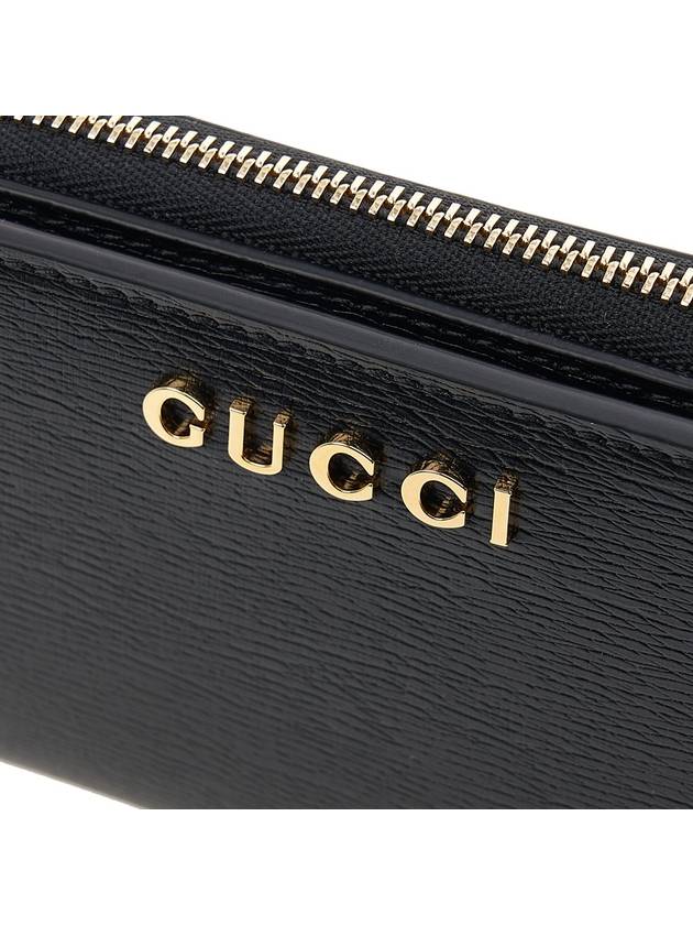 Script Leather Mini Card Wallet Black - GUCCI - BALAAN 7