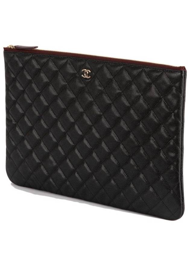 Classic Gold Hardware Caviar Large Calfskin Clutch Bag Black - CHANEL - BALAAN 4