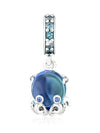 Murano Glass Cute Octopus Bracelet Charm Silver Blue - PANDORA - BALAAN 6