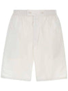 Elasticated Waistband Cotton Shorts Pink - PRADA - BALAAN 1