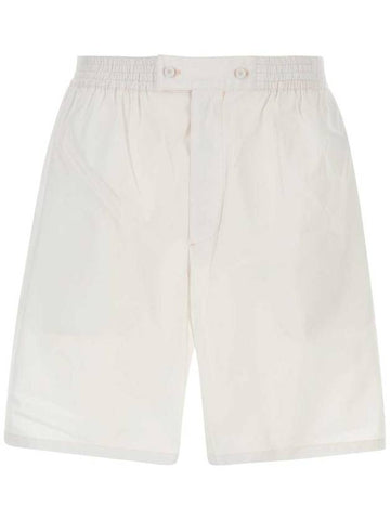 Elasticated Waistband Cotton Shorts Pink - PRADA - BALAAN 1