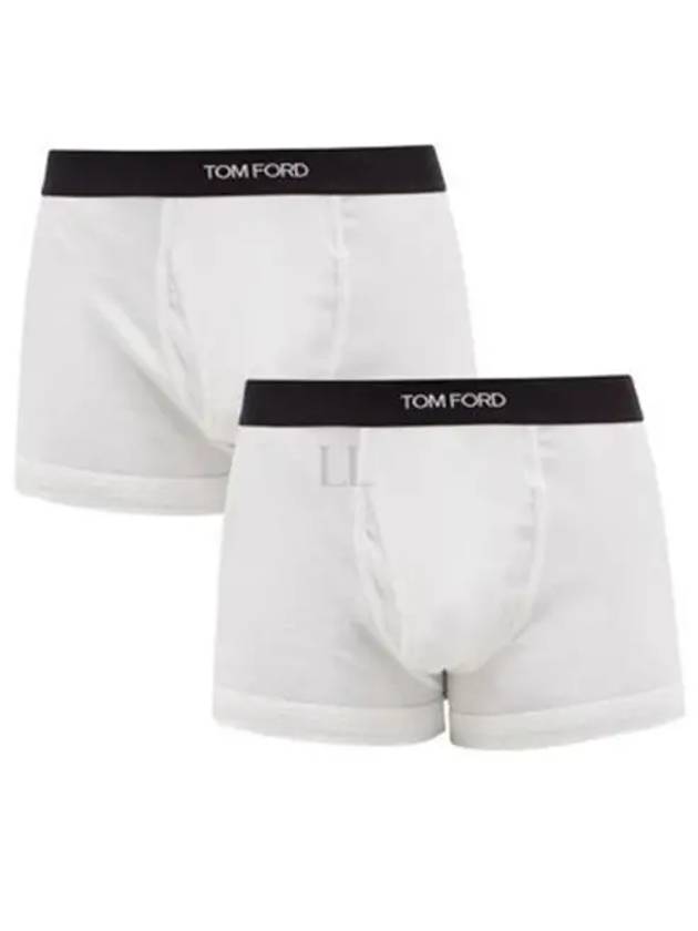 Men's Cotton Boxer Briefs White 2 Pack - TOM FORD - BALAAN 2