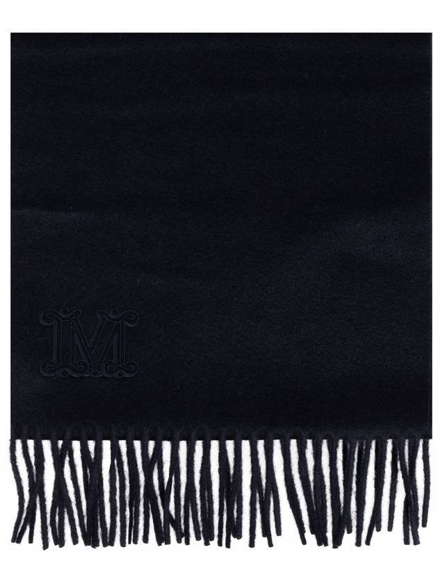 Wes Dahlia Monogram Cashmere Muffler Midnight Blue - MAX MARA - BALAAN 1