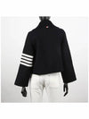 Milano 4-bar Crop Boiled Wool Single Coat Navy - THOM BROWNE - BALAAN 5