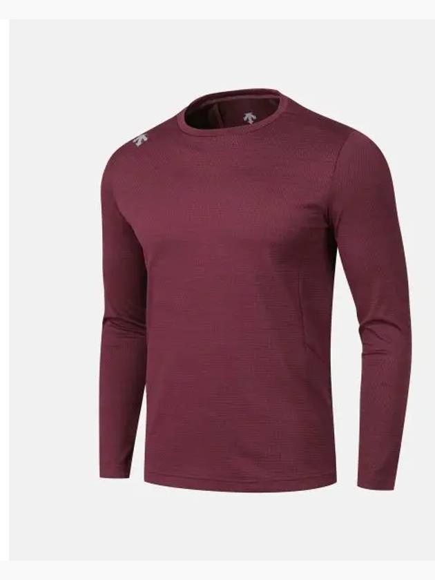 Running Stretch Air Slim Long Sleeve T Shirt Burgundy SP313RTL99 - DESCENTE - BALAAN 1