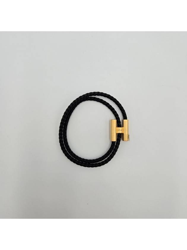 Tunis Tresse Gold Bracelet Noir - HERMES - BALAAN 4