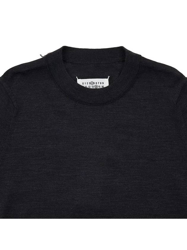 Back Stitch Crew Neck Wool Knit Top Charcoal - MAISON MARGIELA - BALAAN 4