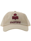 Tyron Logo Cotton Ball Cap Ecru Red - ISABEL MARANT - BALAAN 3