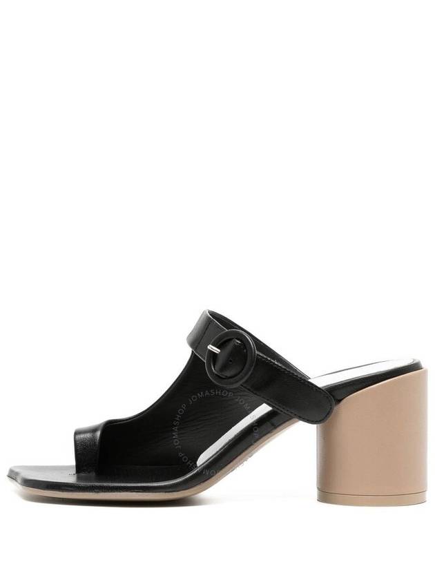 Leather Buckle Heels Mules Black - MAISON MARGIELA - BALAAN 3