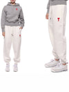 Heart Logo Jogger Pants White - AMI - BALAAN 2