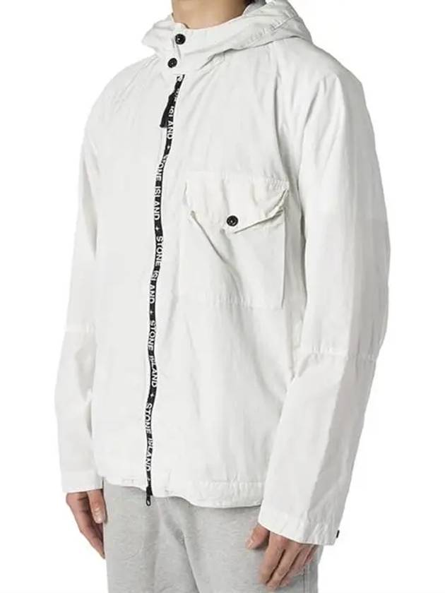 Logo Zipper Cupro Nylon Hooded Jacket White - STONE ISLAND - BALAAN 6