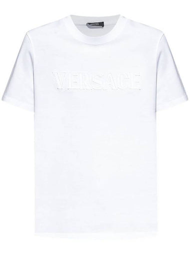 Versace Fringed Logo T-Shirt Clothing - VERSACE - BALAAN 1