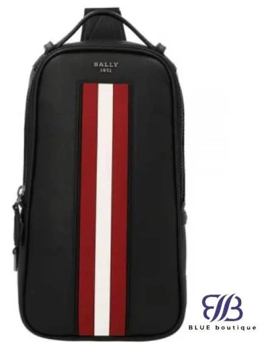 Malikho Recycled Leather Sling Cross Bag Red Black - BALLY - BALAAN 2