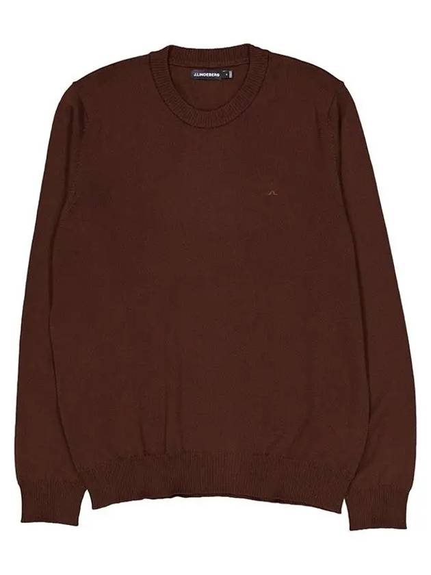 Men's Keane Crew Neck Merino Sweater Bitter Chocolate - J.LINDEBERG - BALAAN 2