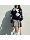 golf knit gray argyle simple long sleeve knit - LOLOALLOY - BALAAN 6