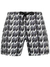 Monogram Print Swim Shorts Black White - MONCLER - BALAAN 1