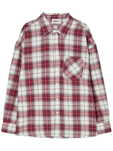 Overfit tartan check shirt Red - THE GREEN LAB - BALAAN 1