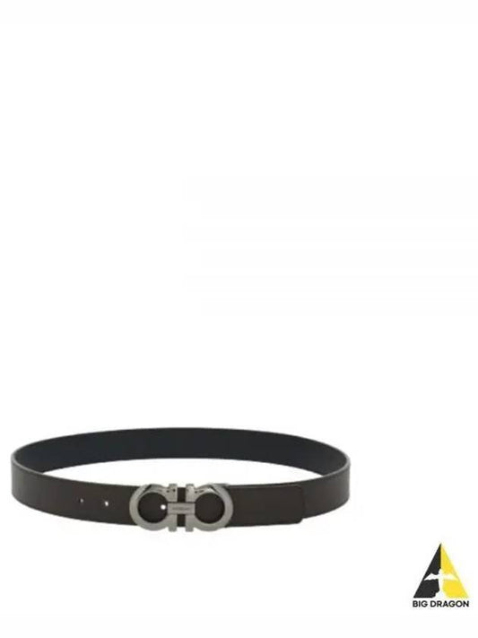 Gancini Reversible Adjustable Leather Belt Black - SALVATORE FERRAGAMO - BALAAN 2