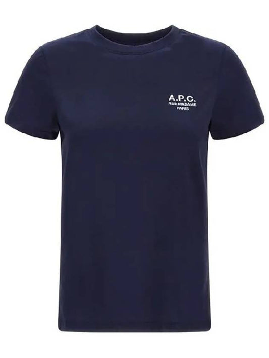 Denise Embroidered Short Sleeve T-shirt Navy - A.P.C. - BALAAN 2